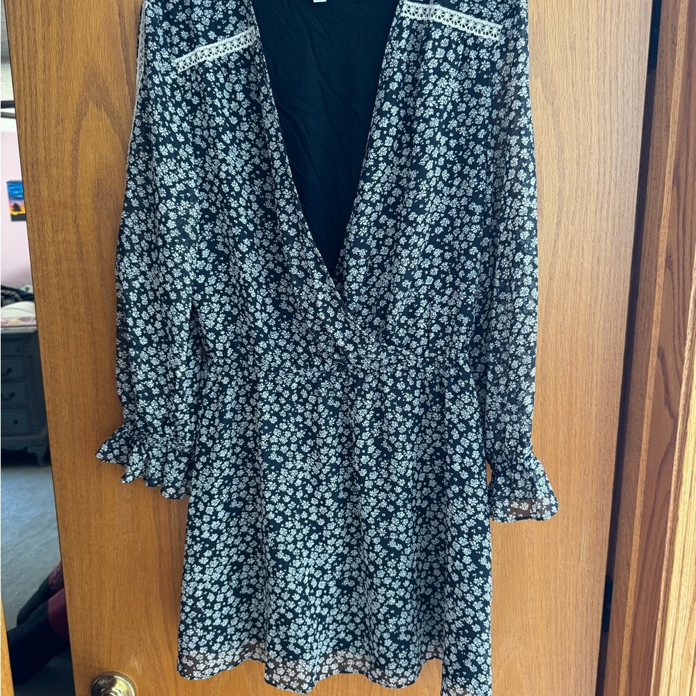 Floral Black and White Beyond the Radar Dress